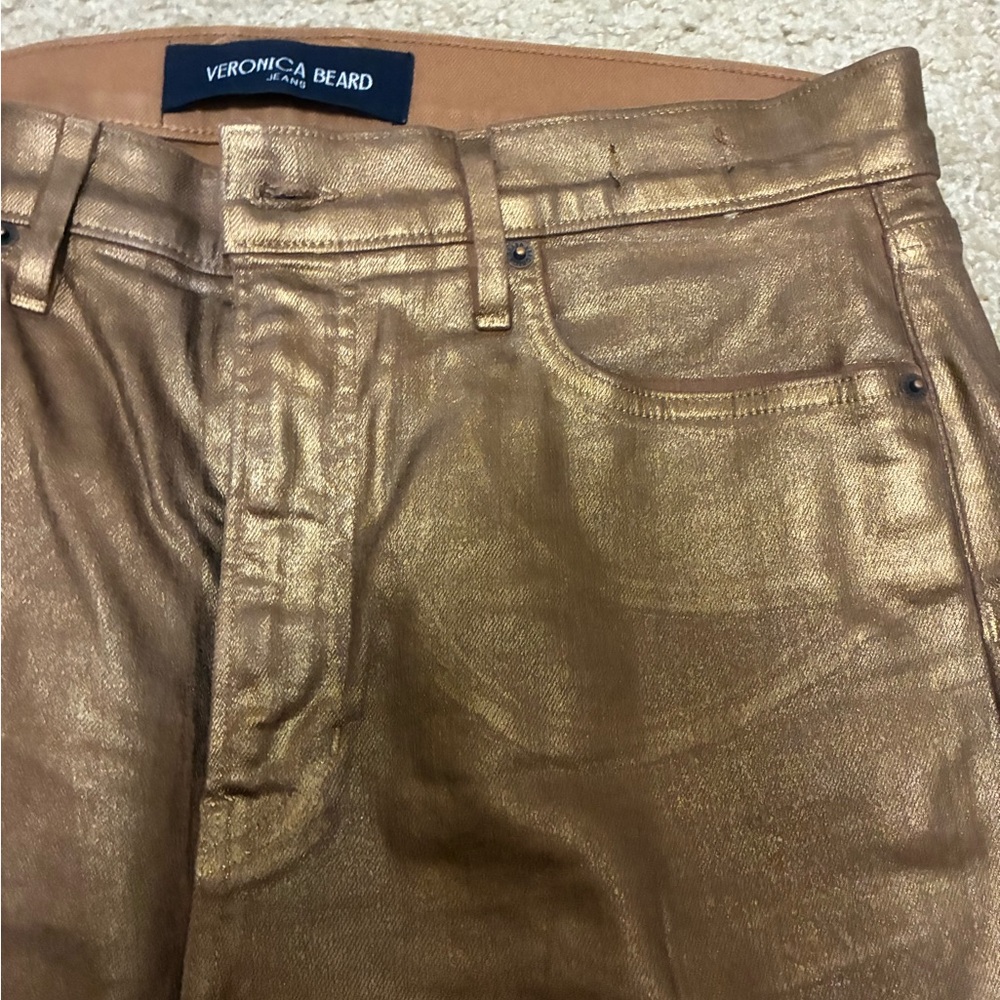 Veronica beard Beverly skinny flare metallic jeans - Picture 3 of 3